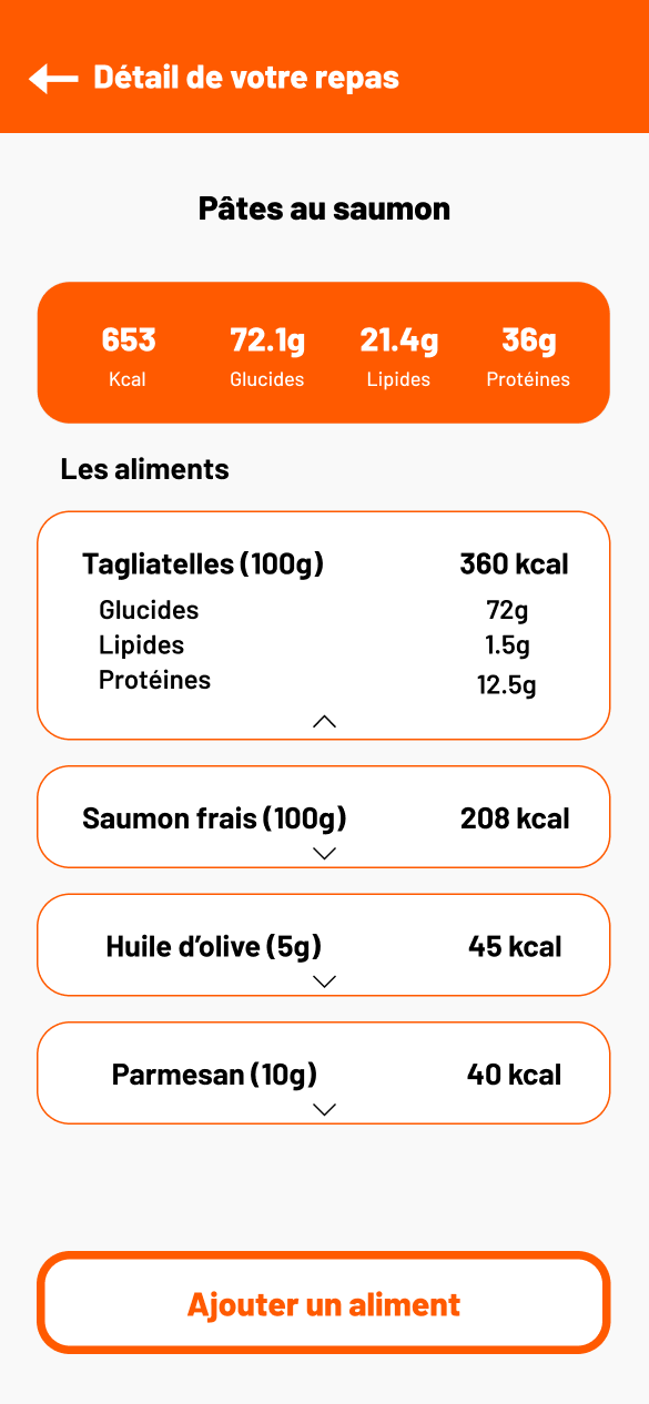 Sunnafit nutrition mobile app - screen 2